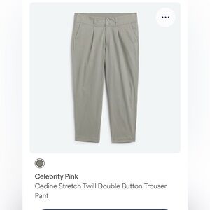 Celebrity Pink-Stretch twill double button trouser pant-Size 16W Olive